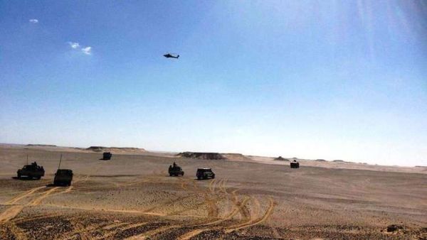 تتبع المجموعة الإرهابية الهاربة بالمنطقة الصحراوية الواقعة غرب مدينة الفيوم