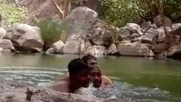 This is the horrific moment three men accidentally recorded themselves drowning, after setting up a camera film themselves swimming  (Twitter)
