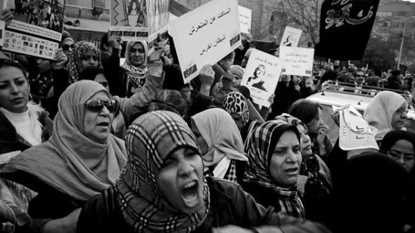 Egyptian women protest harassment in Tahrir Square, 2013 (Wikimedia)