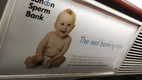 Advertisement for London Sperm Bank on the London Underground (Flickr)