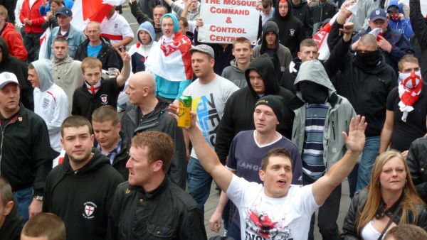 Far-right group the English Defence League protest against Islam (Wikipedia)