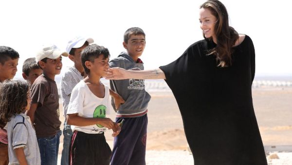 Jolie-Pitt stressed that the UNHCR and other agencies only have half of what is required to meet the needs on the ground to deal with the refugee crisis. (AFP/Khalil Mazraawi)