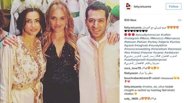 Meryem Uzerli, known better as "Huyam" in the drama series Harem al-Sultan, seen at a wedding in Morocco. (Instagram)