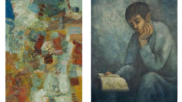 Chafic Abboud ”Untitled” and Louay Kayyali ”Boy Reading”