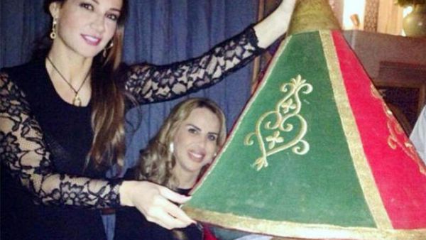 Diana Haddad enjoying a Moroccan feast (Image: Facebook)