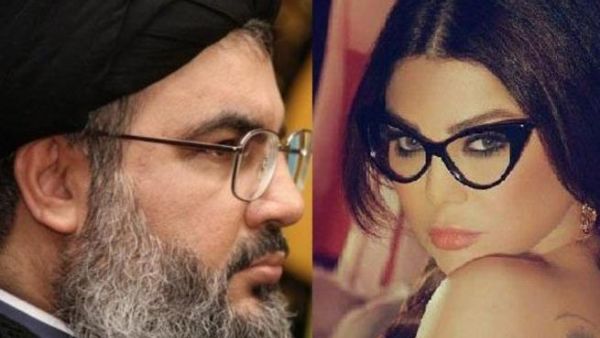 الفنانة هيفاء وهبي وأمين عام حزب الله السيد حسن نصرالله