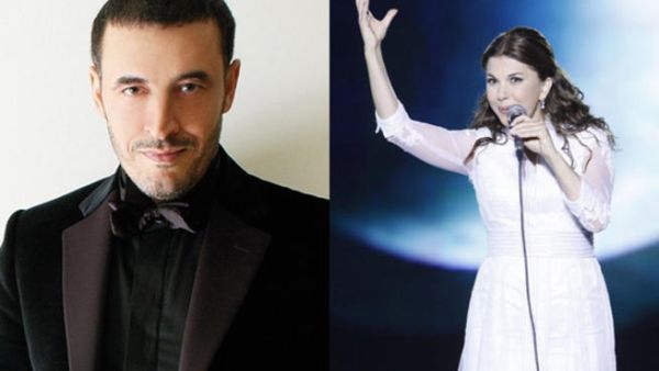 الفنانة ماجدة الرومي والفنان كاظم الساهر