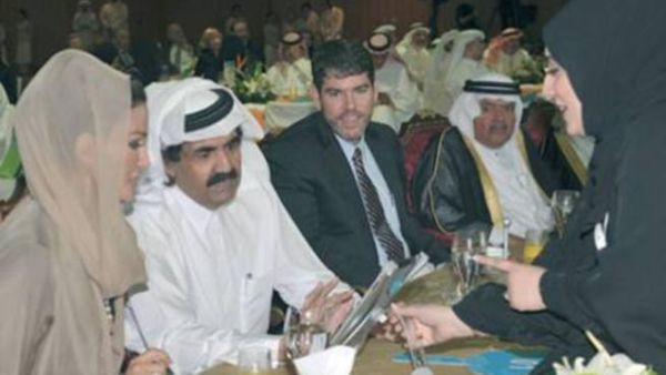 Qatar Emir Sheikh Hamad Bin Khalifa Al Thani and his wife Shaikha Moza Bint Nasser at the gala dinner (Photo: Gulf News).