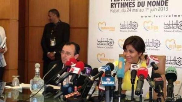 الفنانة شيرين في المؤتمر الصحفي لمهرجان موازين