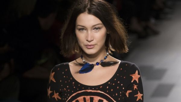 Bella Hadid on the runway. (Ovidiu Hrubaru / Shutterstock.com)