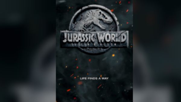 The dinosaurs on the human abandoned Jurassic Park island face another round of extinction when a volcano threatens to engulf the area in molten lava. (Source: poster art copyright belongs to Universal Pictures)