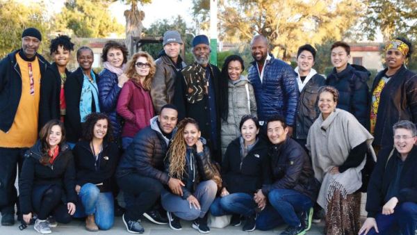 A group of Hollywood TV actors including Mark Pellegrino (sixth from left) take part in an American Voices in Israel tour. (Courtesy Israeli Ministry of Strategic Affairs and Public Diplomacy) 