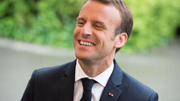 French President Emmanuel Macron at the national centre of football for a visit to the french team of Football before the World Cup in Russia. (Shutterstock/ File Photo)