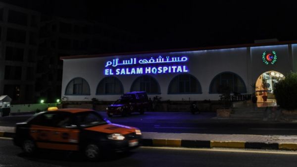 El Salam Hospital is seen early July 15, 2017 in Hurghada, Egypt, after an Egyptian man stabbed two German tourists to death and wounded four others the previous day. (Mohamed El-Shahed/AFP)