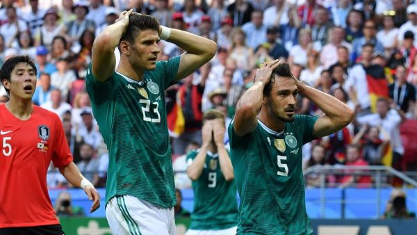 German Players sad after loosing match against S. Korea. (Twitter)