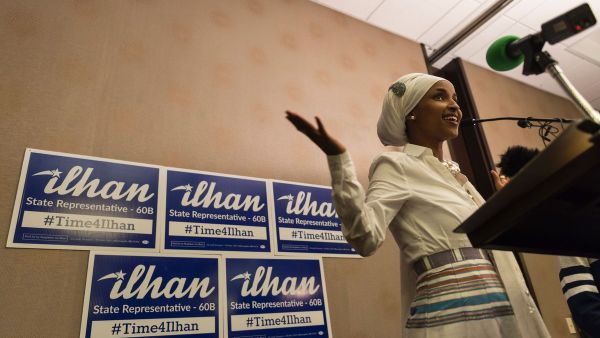 U.S. Congresswoman Ilhan Omar denounces anti-Muslim poster falsely connecting her with 9/11 attacks. (AFP/ File Photo)