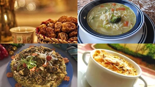 شوربة لسان العصفور، زربيان باللحم، وأم علي