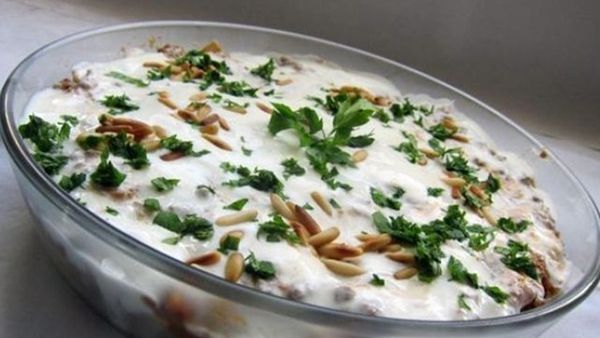 سلطة الباذنجان باللبن