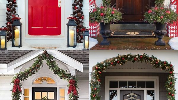 طريقة فنية لتزيين مدخل البيت لاستقبال الكريسماس طريقة فنية لتزيين مدخل البيت لاستقبال الكريسماس