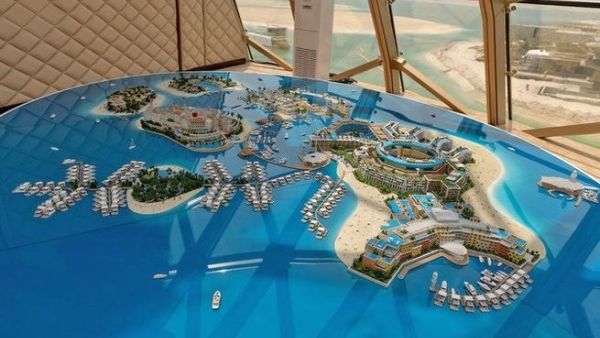 A miniature snapshot of what the Heart of Europe project will look like from a bird’s-eye view upon completion. (photos by Ziyad Alarfaj/Arab News)