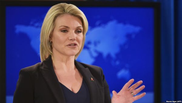 U.S. State Department spokeswoman Heather Nauert stating this month that any North Korean human rights violators will be held responsible. (AFP/ File Photo)