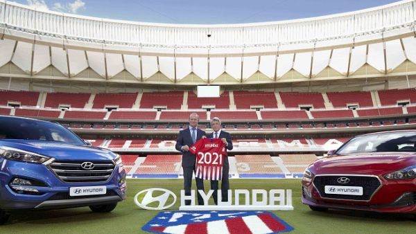 Hyundai logo to feature on sleeve of all Atlético shirts in domestic competitions from next season. Hyundai logo to feature on sleeve of all Atlético shirts in domestic competitions from next season.