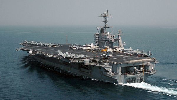 A US Aircraft Carrier in the Persian Gulf (Wikimedia Commons)