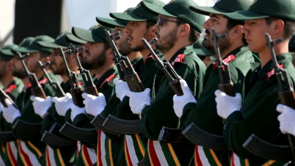 Iran's elite Revolutionary Guards are seen in a military ceremony. (AFP Photo/Atta Kenare)