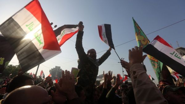 People in Baghdad, Iraq protested the unwanted Turkish troops this weekend. (AFP/Ahmad al-Rubaye)