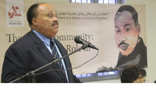 Martin Luther King III speaks in Israel at a symposium hosted by the non-profit advocacy group Mossawa Center. (photo: Mossawa) 