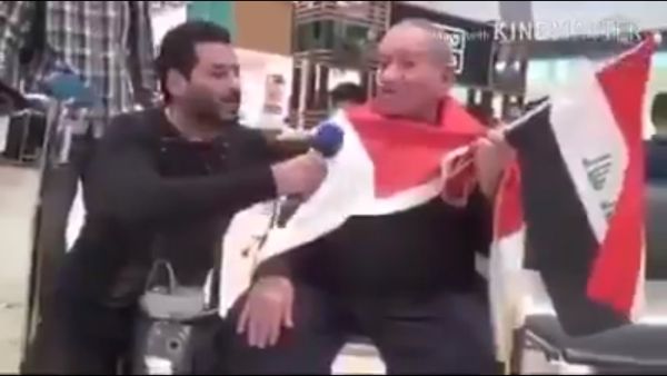 Reportedly one of the many Jews of Iraqi heritage living abroad, Daoud Jibril was filmed waiting for soccer players arriving from Iraq for a match in Australia last year (Facebook)