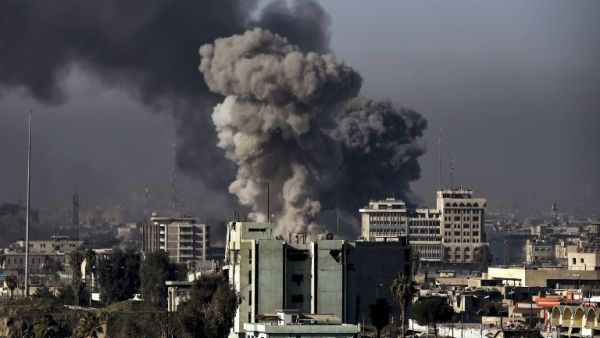 An airstrike hits West Mosul (AFP)