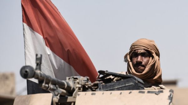 An Iraqi forces member is seen patrolling the area of the industrial zone in Mosul on June 23, 2017. (Mohamed El-Shahed/AFP)