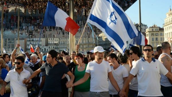 A pro-Israel rally in France in 2014. (AFP/Boris Horvat)