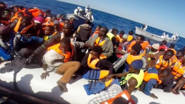 The Italian coast guard picked up an over-loaded raft of African migrants. (AFP/File)