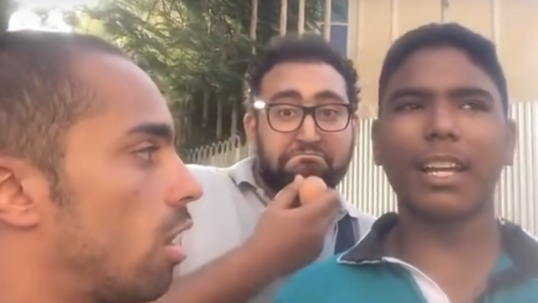Hussein Shadi takes to the streets with a few friends and some eggs to fight sexual harassment. (Youtube)