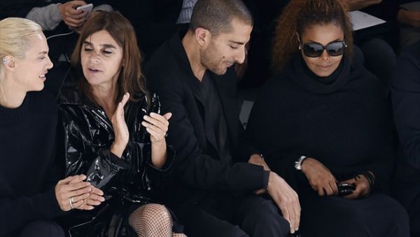 Janet Jackson and her husband Wissam Al Mana attend the Hermes SS16 show at Paris Fashion Week. (AFP)