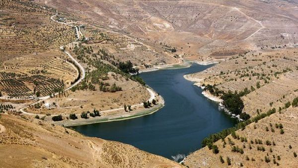The reservoir of King Talal Dam is the largest reservoir in Jordan, storing freshwater and treated wastewater for irrigation in the Jordan Valley. (Wikipedia)