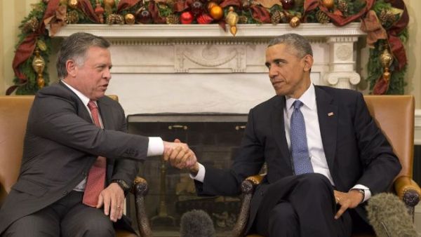 The meeting on Wednesday also hopes to further bolster the strategic partnership between the US and Jordan. (AFP/Saul Loeb)