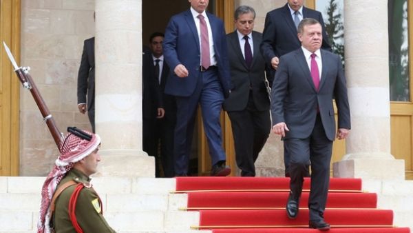 Jordanian King Abdullah II leaves following a meeting at the Jordanian Royal Palace in Amman. (AFP/File)
