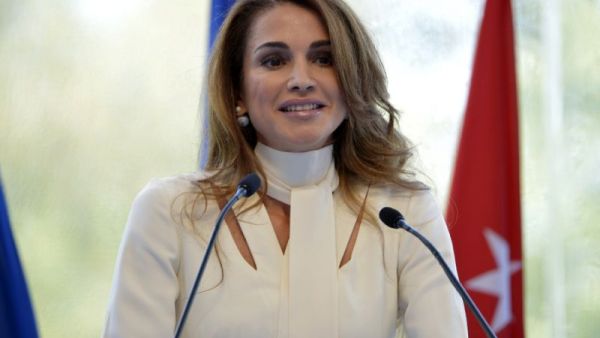 Queen Rania visited the Sweileh Secondary School for Girls to enhance the efforts and activities of a new campaign to fight bullying in schools. (AFP/ File Photo)