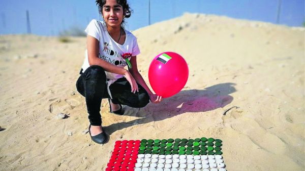 Neola Castelino, a Grade 9 student of Our Own English High School, Sharjah, has been making artworks using various recyclables for the last few years. (Khaleej Times)