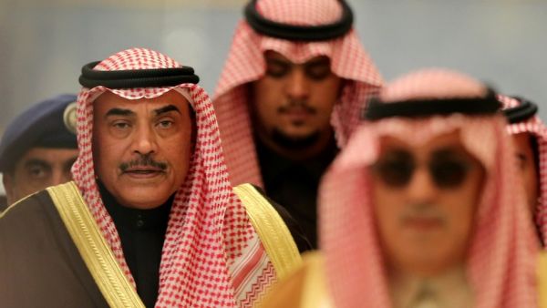 Kuwaiti Foreign Minister Sheikh Sabah al-Khalid al-Sabah (L) attends a Gulf Cooperation Council meeting in January. (AFP/File)