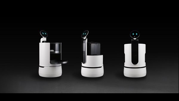 All part of LG’s new CLOi (pronounced KLOH-ee) robot brand, the Serving Robot, Porter Robot and Shopping Cart Robot.