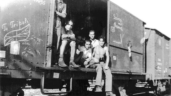 Libyan Holocaust survivors returning to the country from Bergen-Belsen concentration camp, 1945. (Yad Vashem)