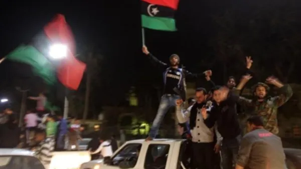 احتفالات في بنغازي بقرار مجلس الامن/أ.ف.ب
