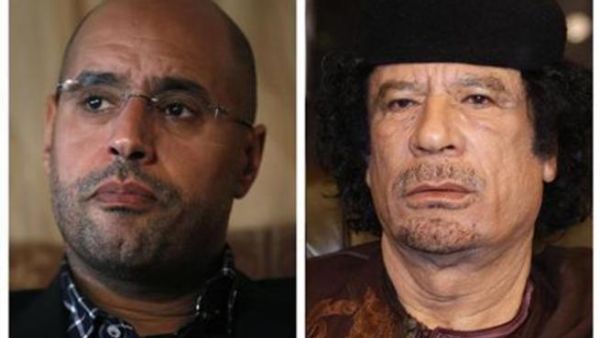 القذافي وابنه سيف الاسلام