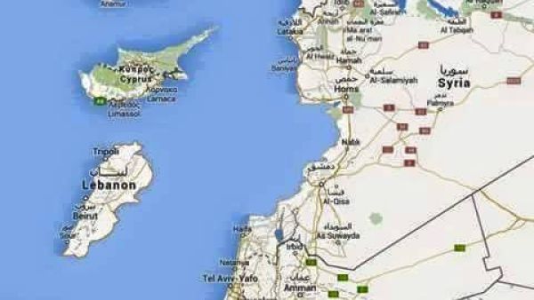 A map showing Lebanon breaking off from the Middle East (Facebook/Robert Gemayel)