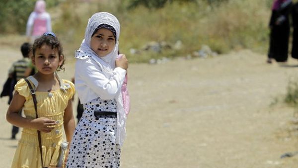 Girls at the refugees camp of Nahr al-Bared in Lebanon on May 30, 2011. Many young girls in Lebonon are being forced into marriage in their early teens. (AFP) 
