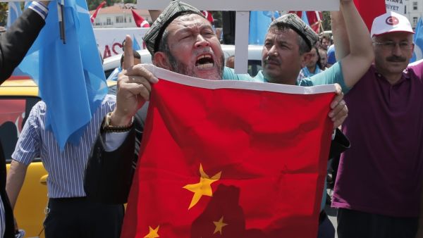 Hundreds of protesters marched in Istanbul chanting anti-China slogans outside the Chinese consulate in 2015. (FilePhoto/AFP)